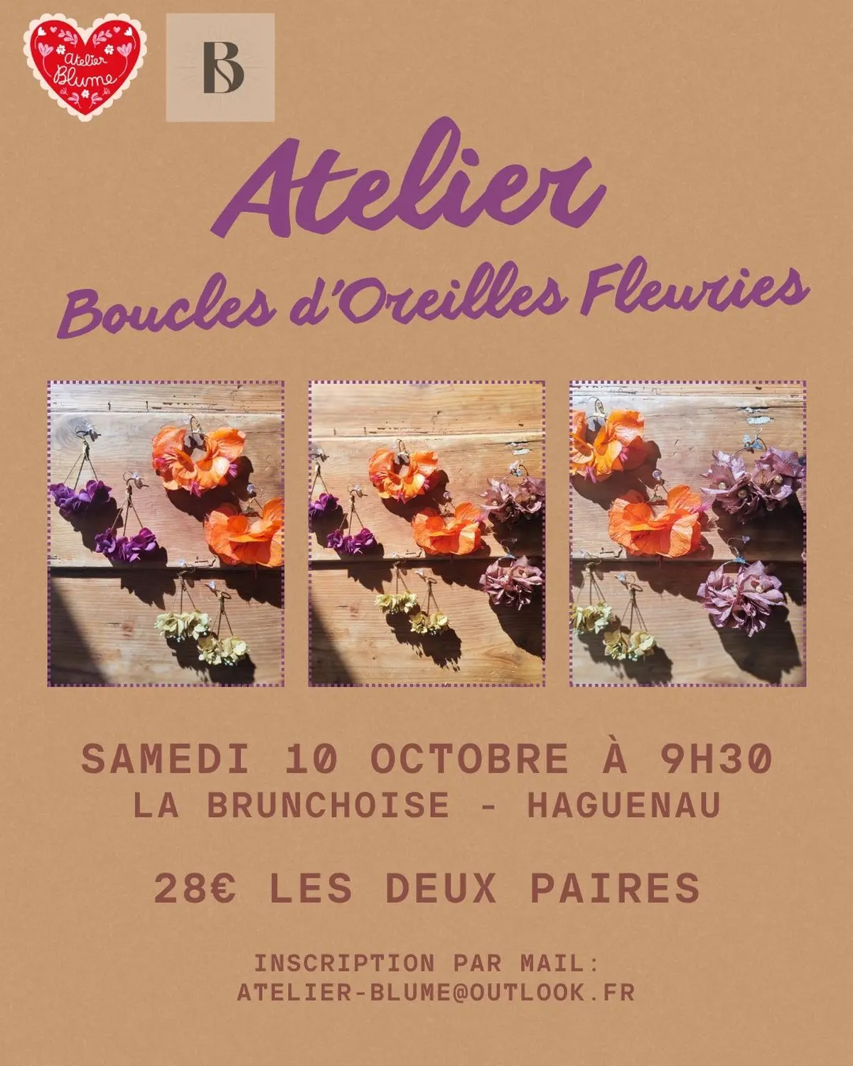 Atelier Boucles D'oreilles fleuries