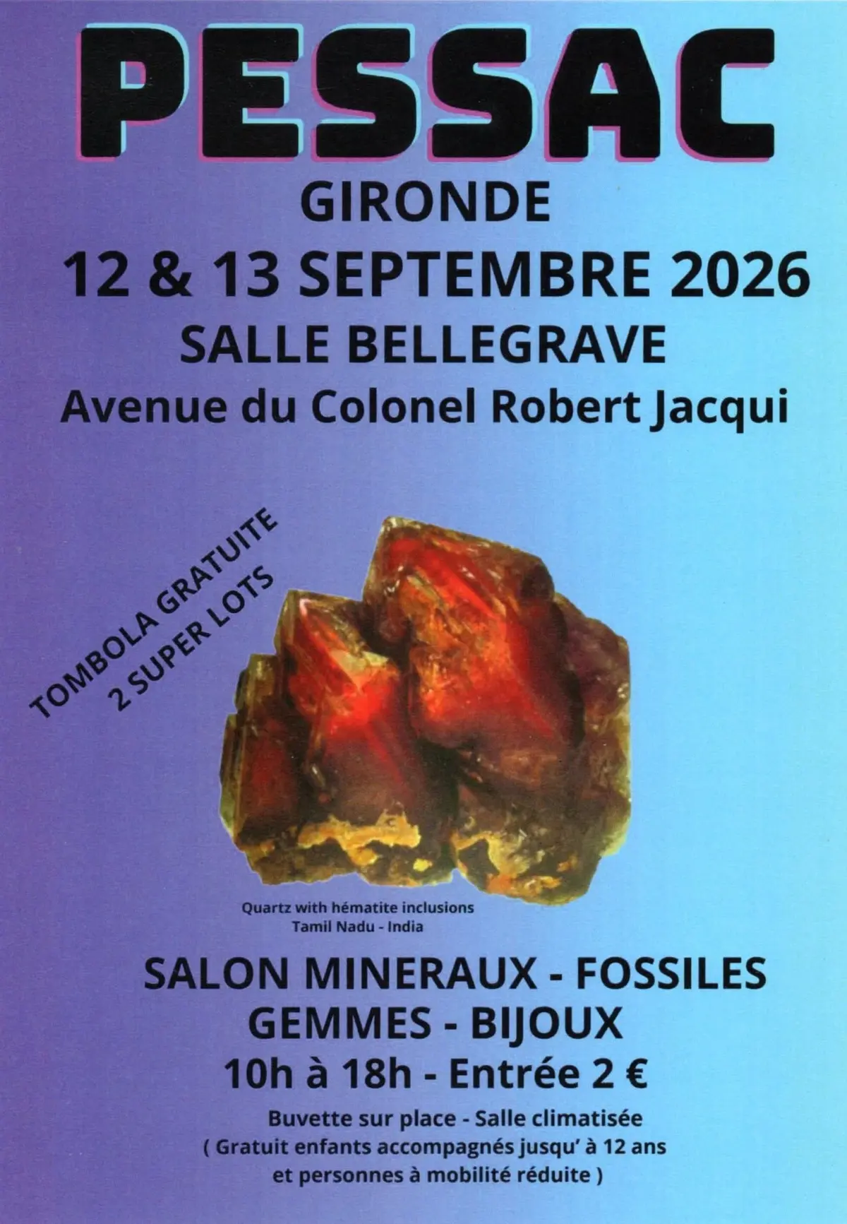 30 éme salon Minéraux, Fossiles et Gemmes de Pessac (Gironde)
