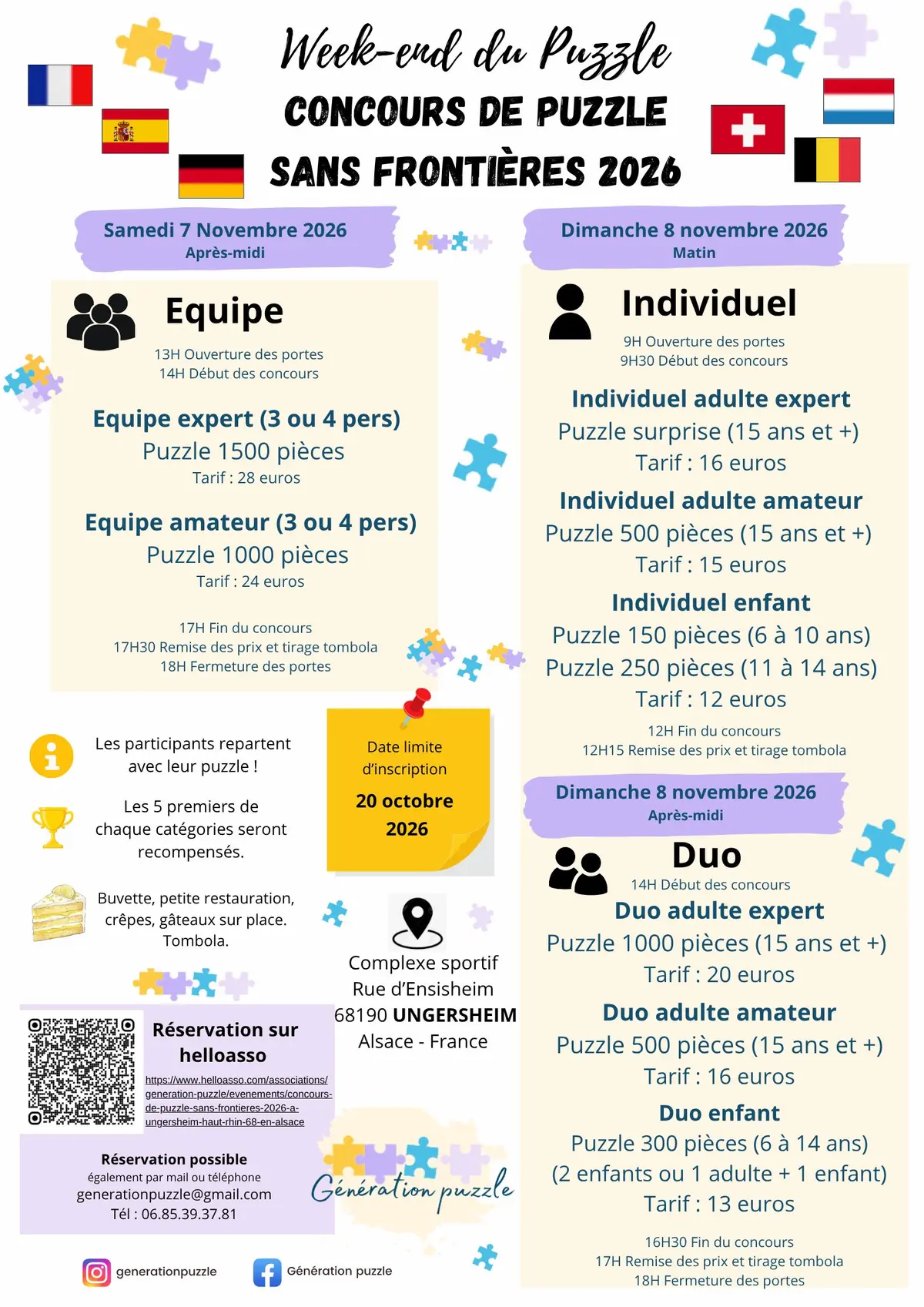 Week-end du puzzle - Concours de puzzle sans frontières 2026