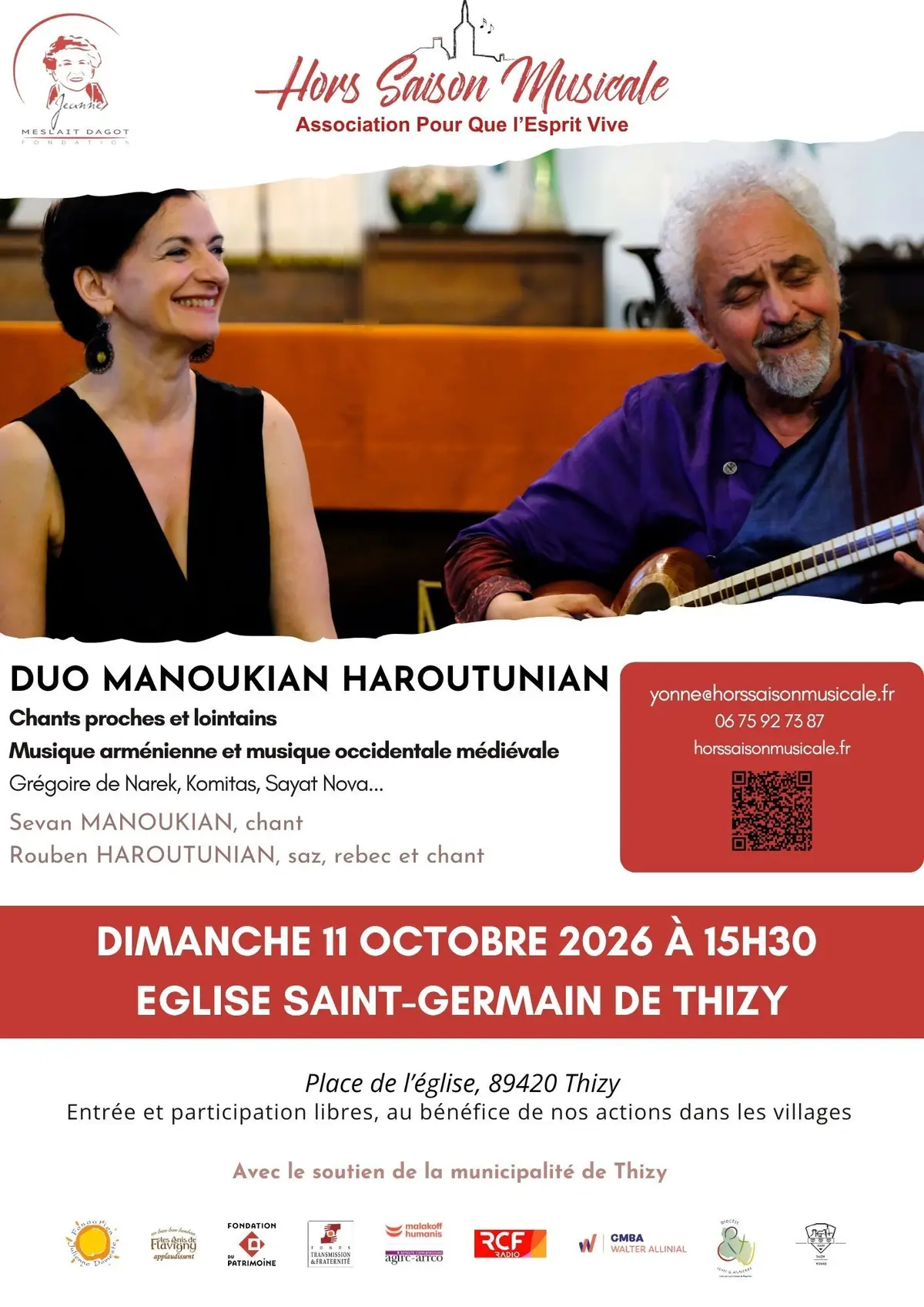 Le duo Manoukian-Haroutunian en concert (chant et saz) ! 