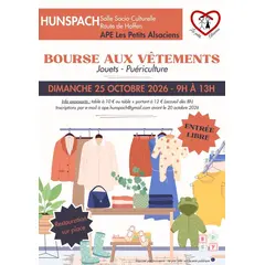Bourse aux vêtements, jeux, jouets, puériculture