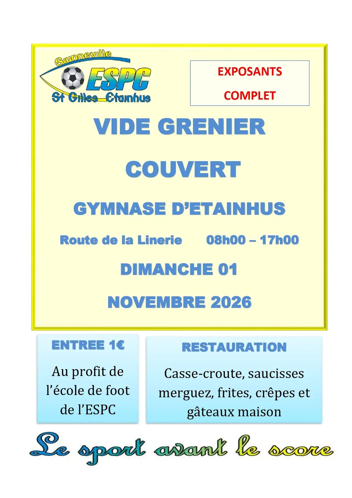 Vide grenier couvert