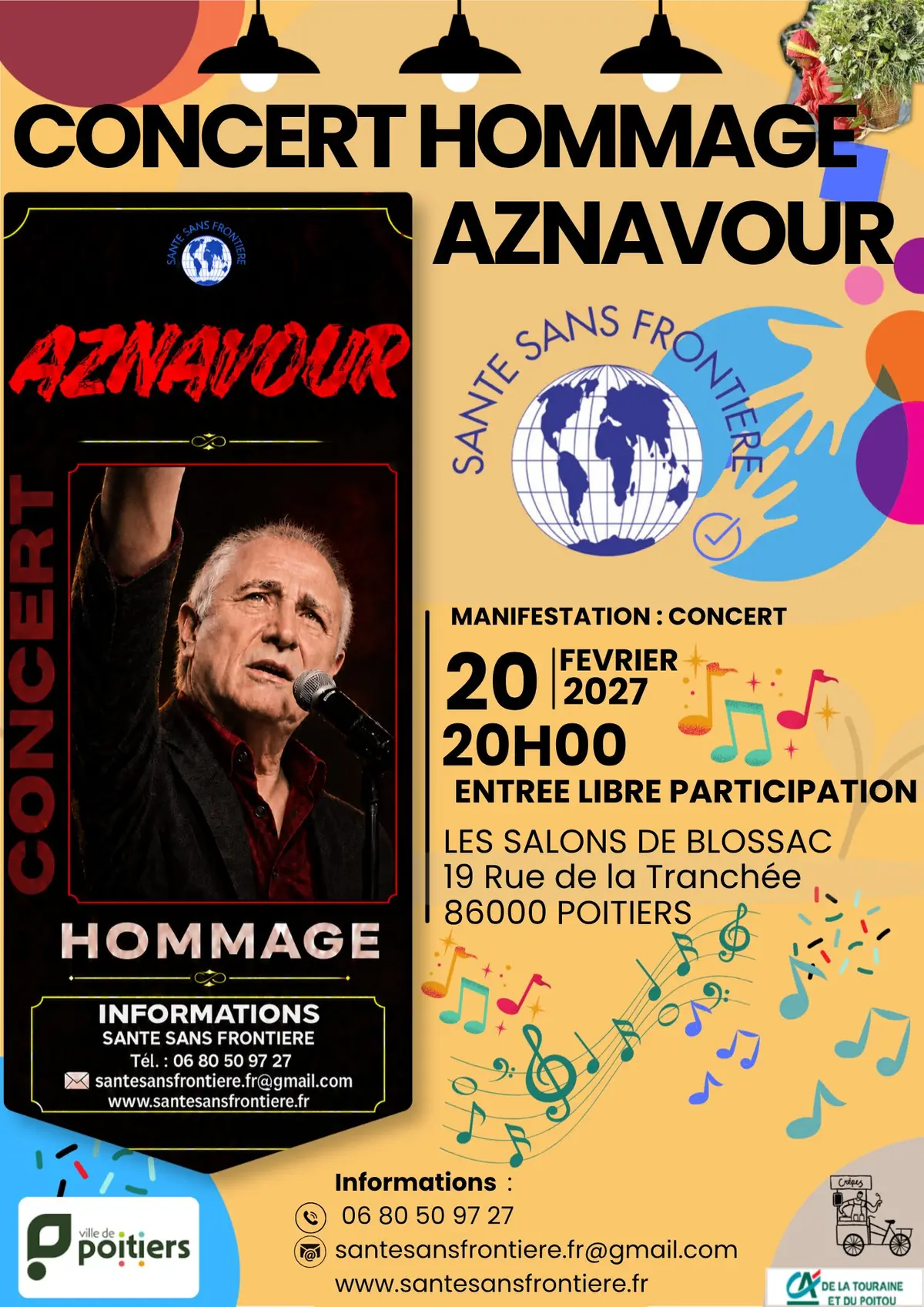Concert Au profit de l’association Santé Sans Frontière - Hommage à Aznavour.