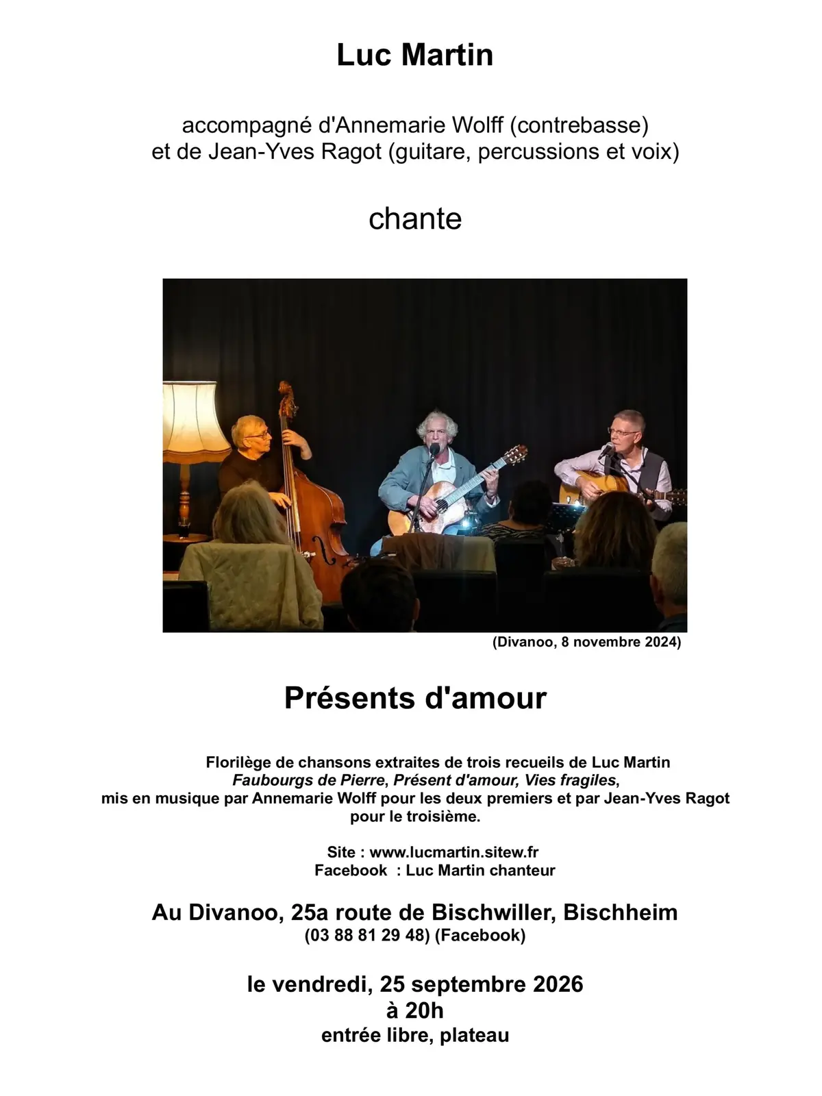 Récital de chansons françaises originales