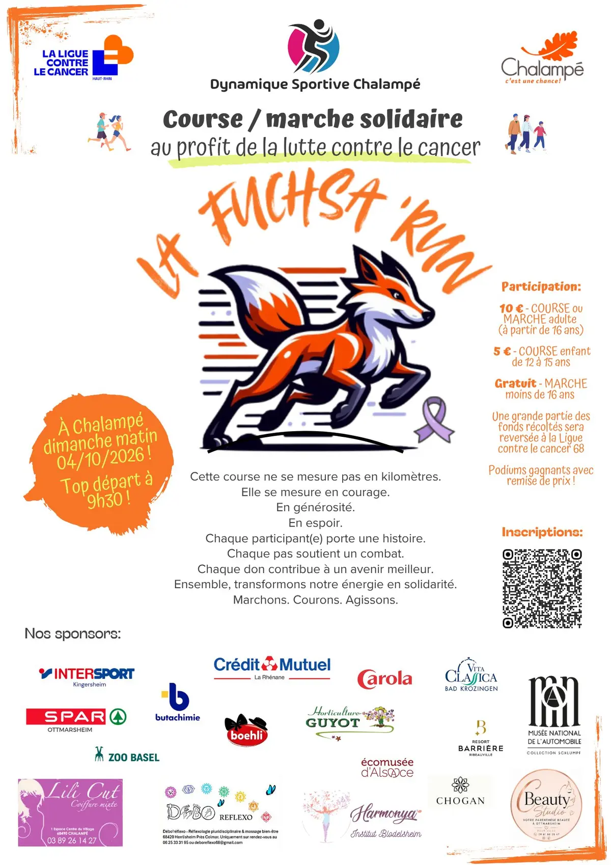 Course/marche solidaire La Fuchsa'Run 2ème édition