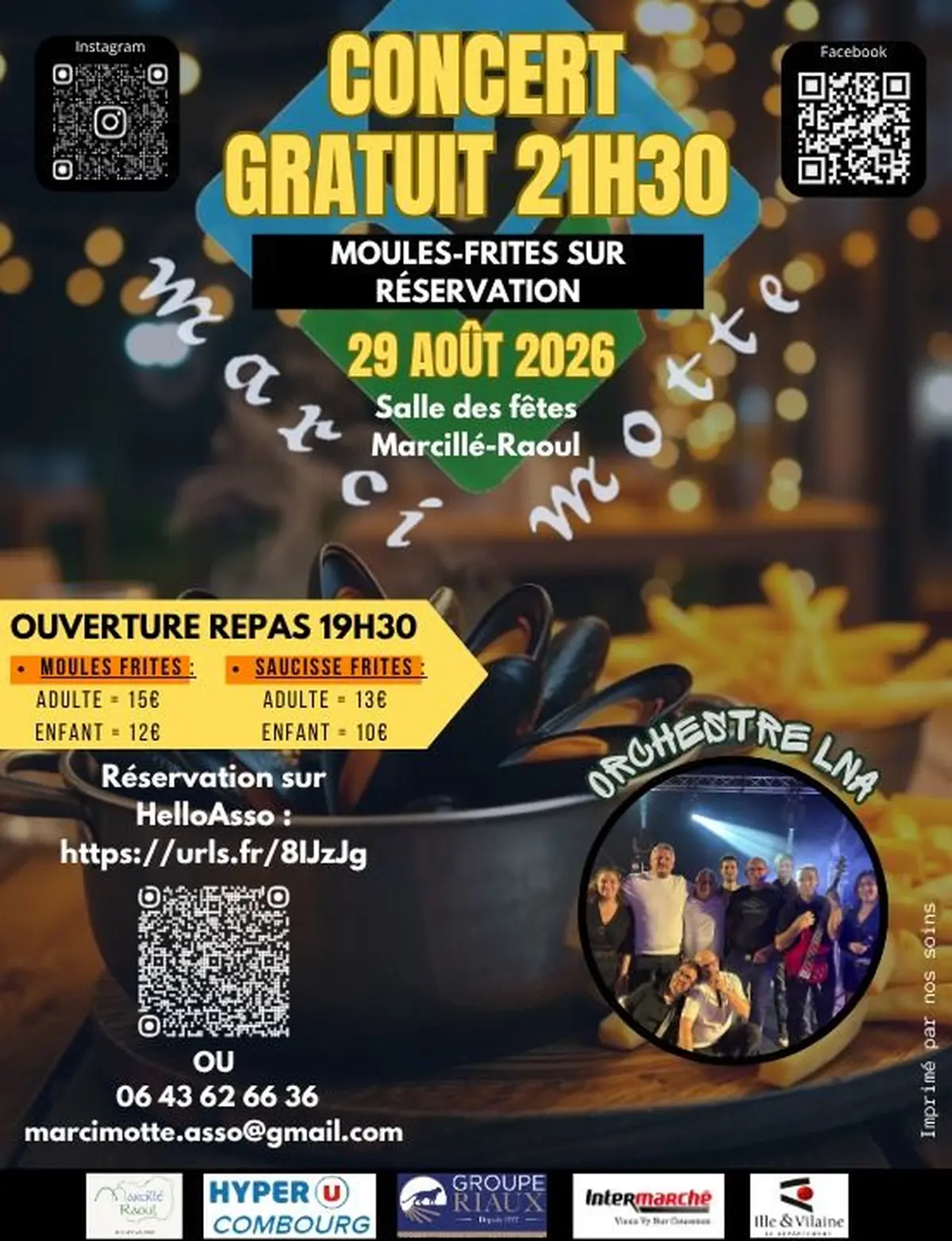 Concert gratuit /Moules frites sur réservation 