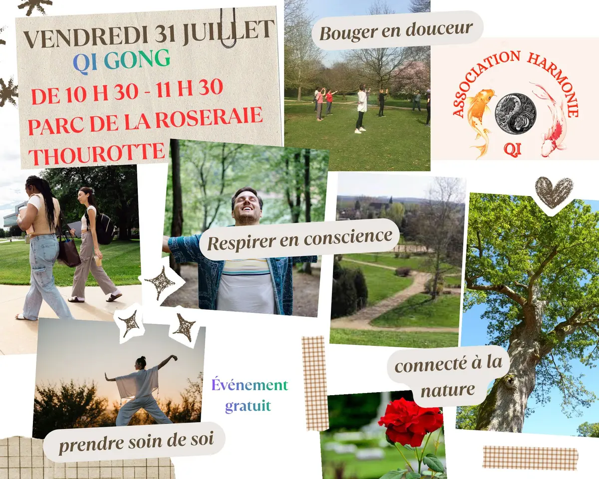 Qi Gong en plein air à Thourotte parc de la Roseraie 