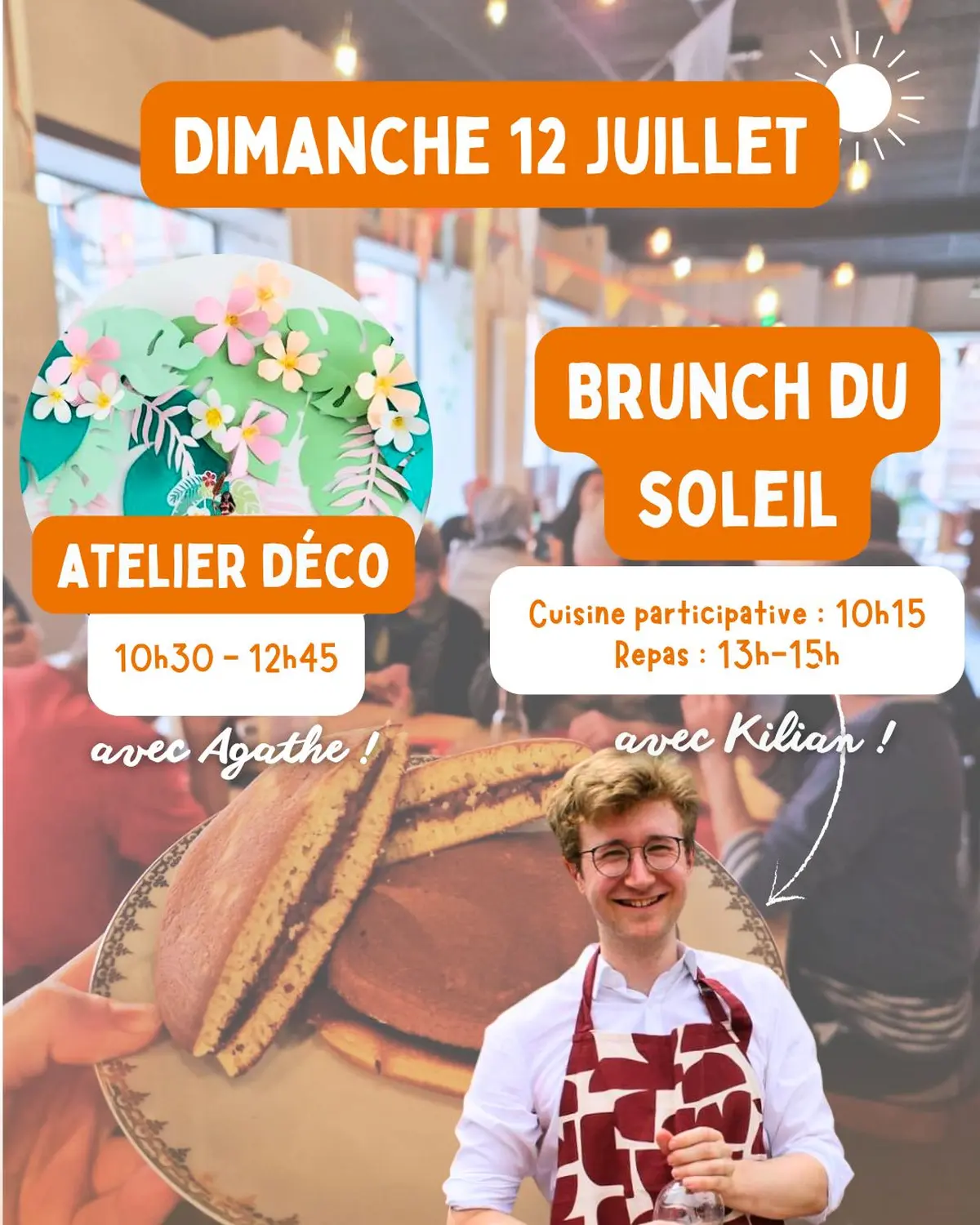 Brunch du soleil de juillet et atelier déco