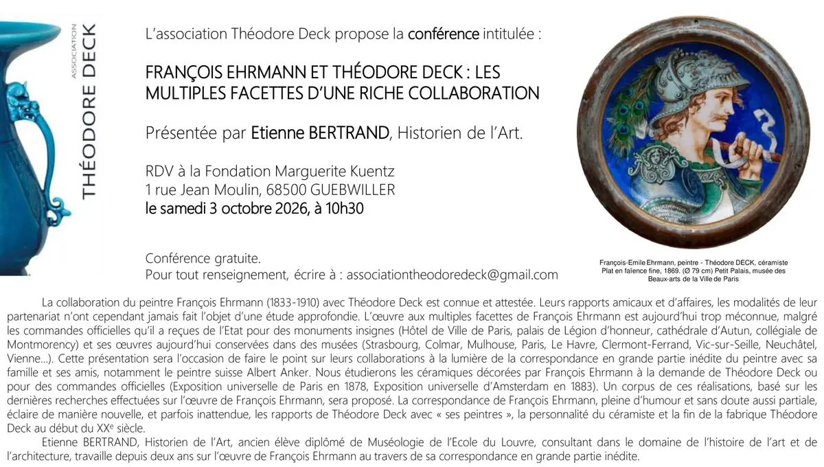 François EHRMANN, Théodore DECK Les multiples facettes d'une riche collaboration