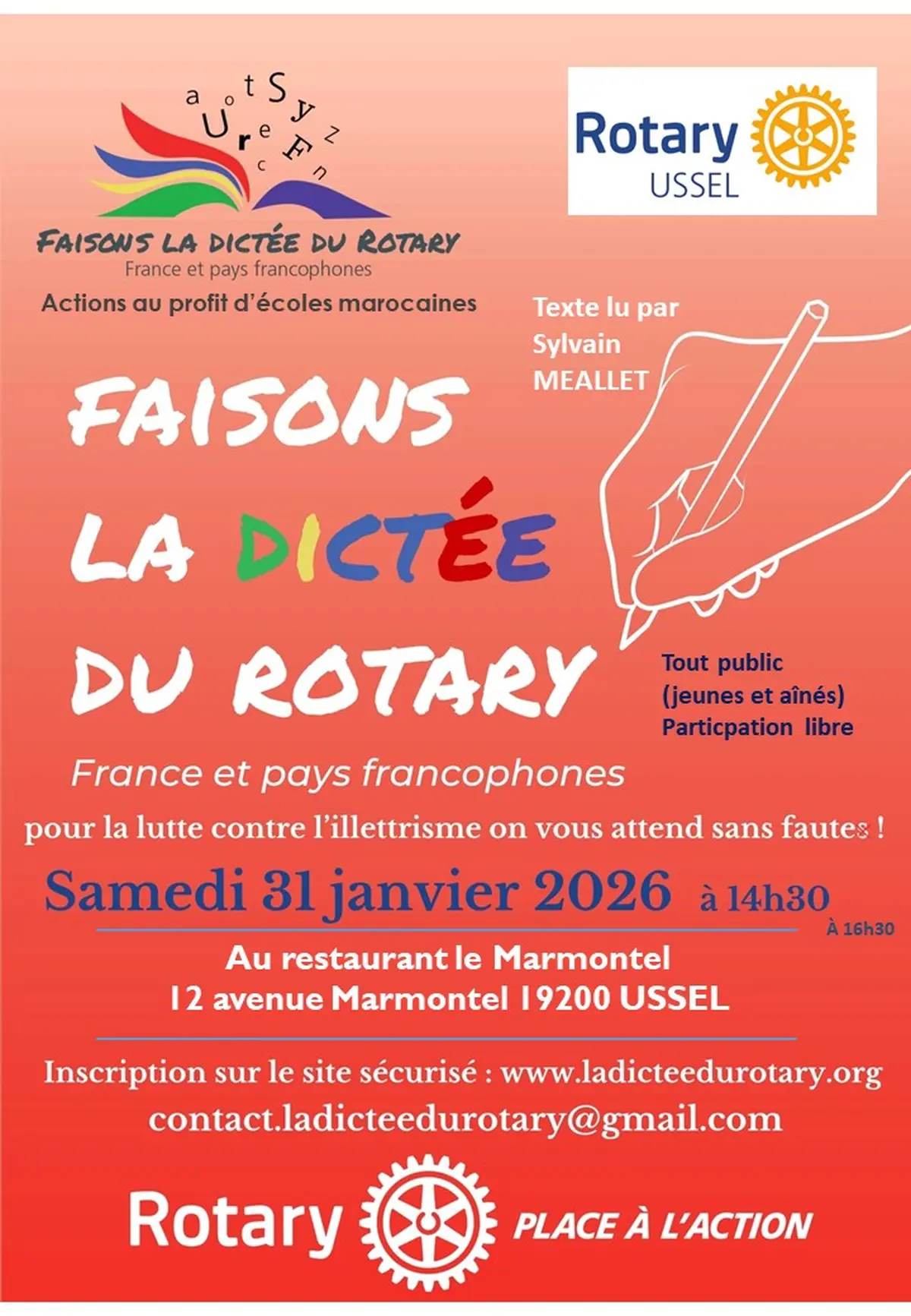 Faisons la dictée du Rotary