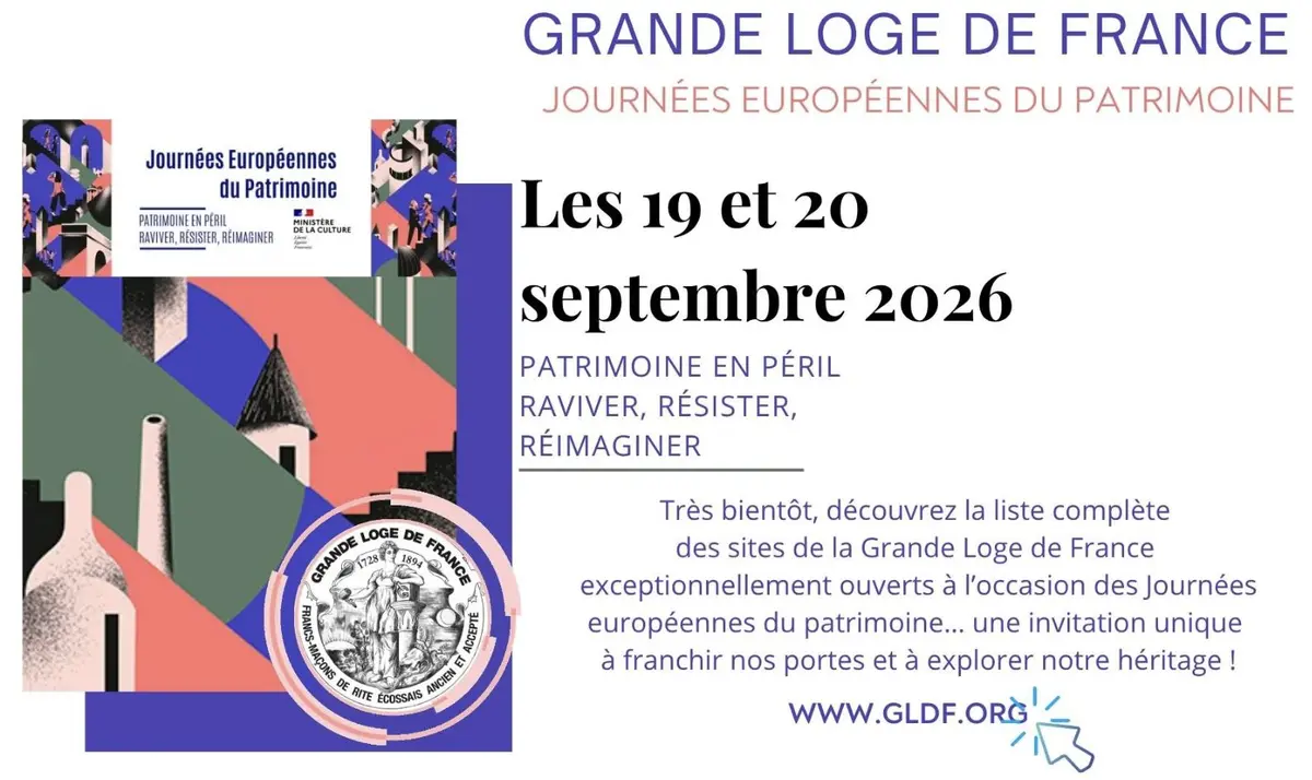 Journées du Patrimoine 2026 : la Grande Loge de France ouvre ses portes