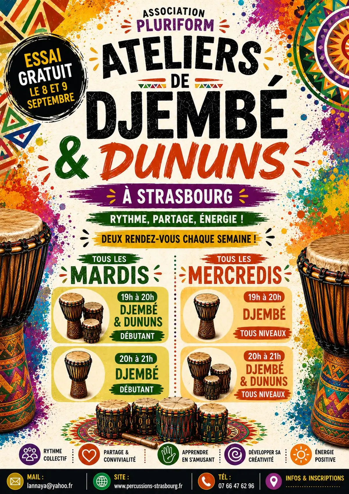 Atelier de djembé tous niveaux