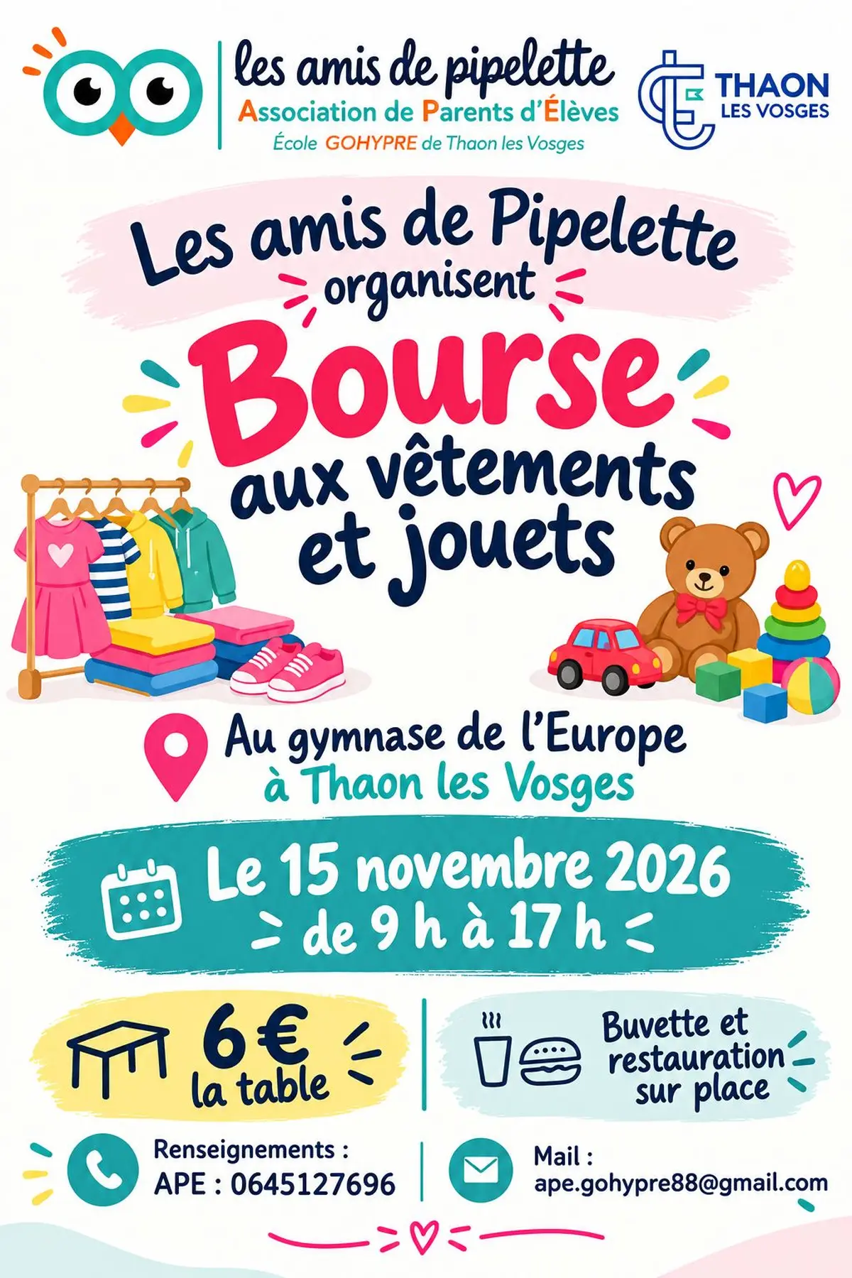 Bourse aux vêtements , jouets et puériculture