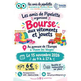 Bourse aux vêtements , jouets et puériculture