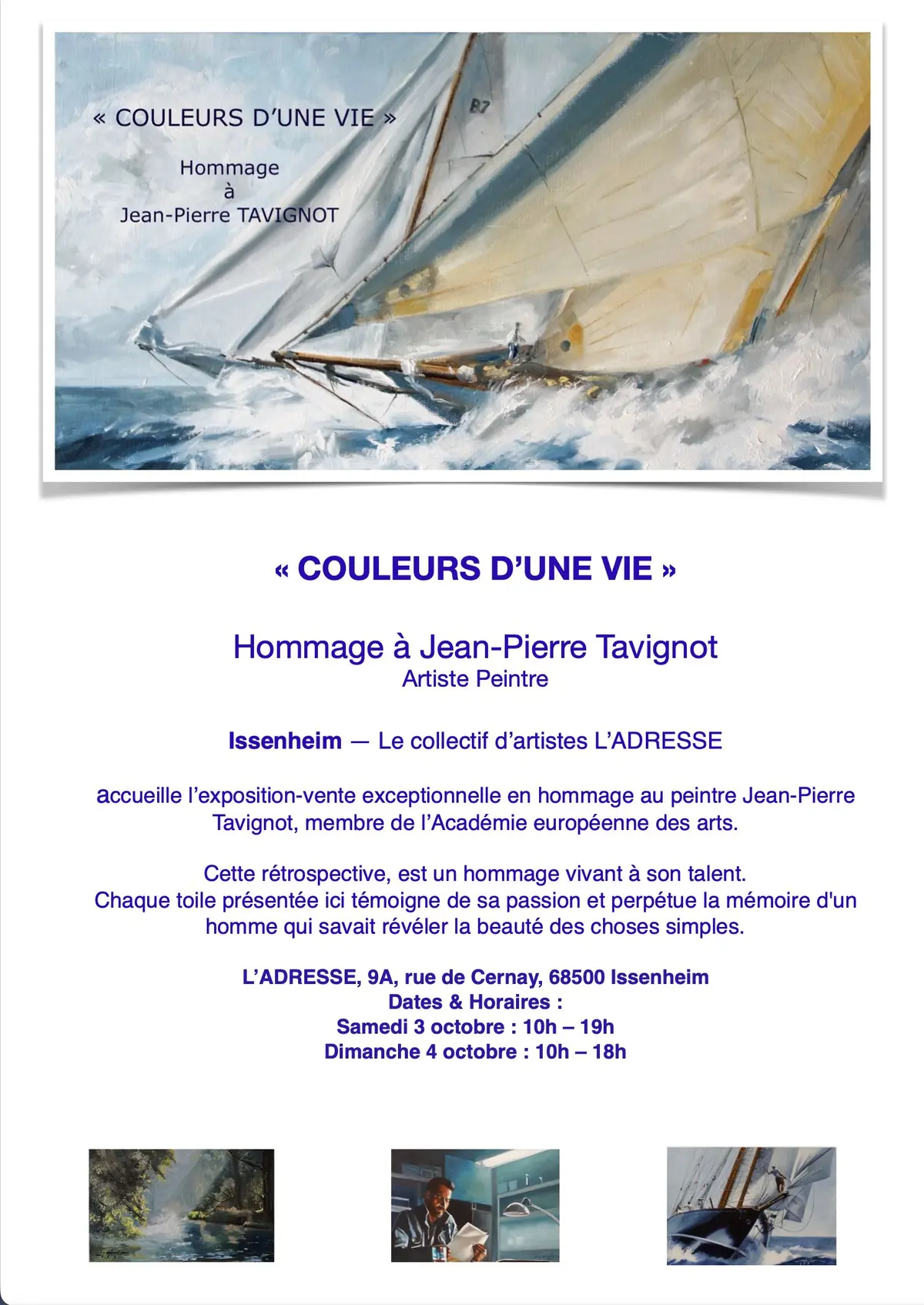 Couleurs d'une Vie Exposition hommage à Jean-Pierre Tavignot, artiste peintre