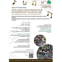Ateliers d’expressions sonores et musicales pour enfants au Domaine du HIRTZ &copy; Domaine du HIRTZ