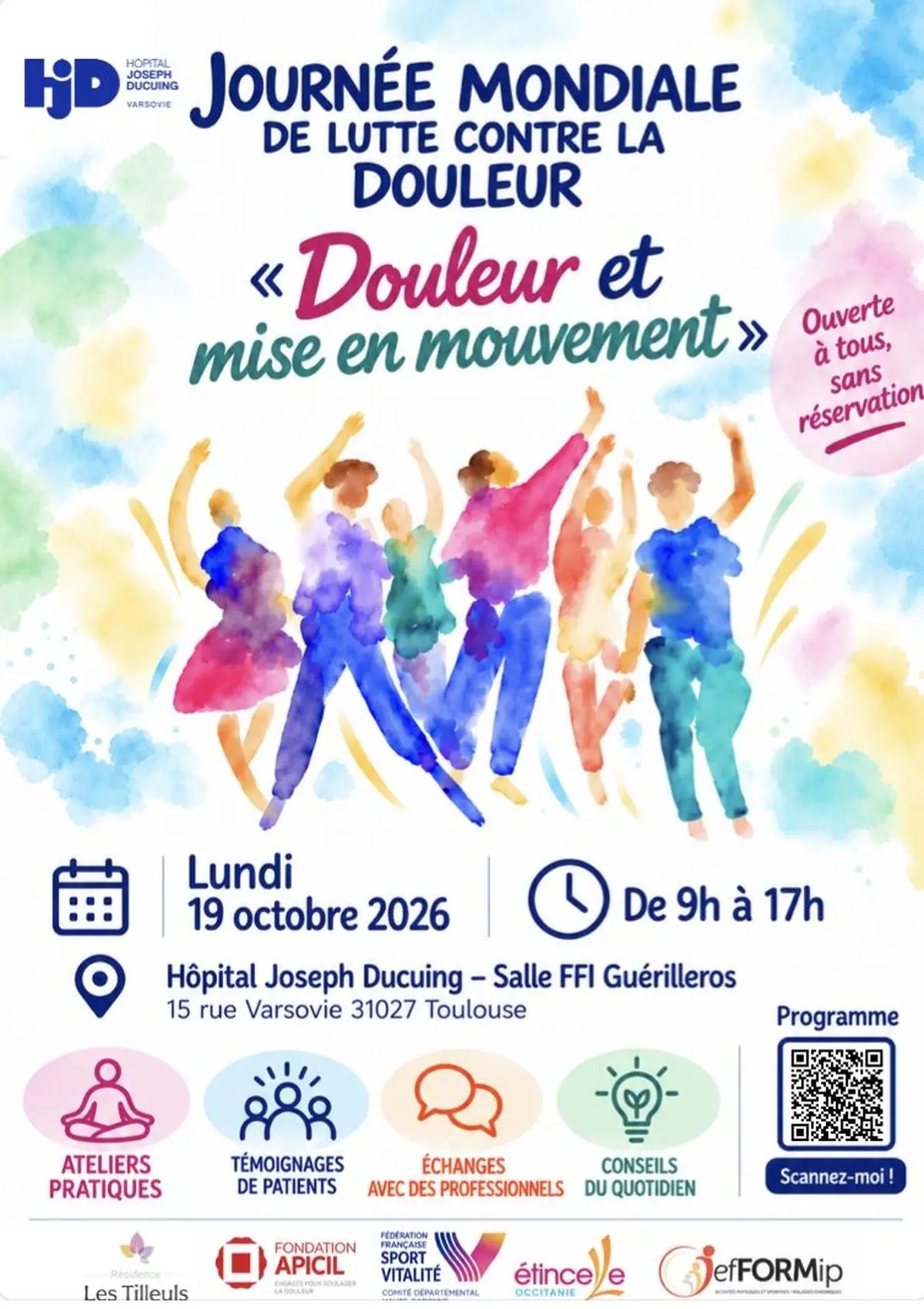 Conseils et ateliers contre la douleur ouverts à tous à l’Hôpital Joseph Ducuing