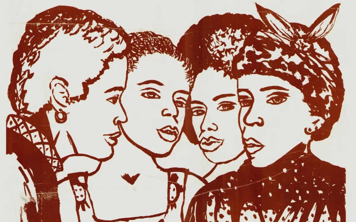 illustration de Claudine Suret-Canale pour une affiche du MODEFEN, 1982