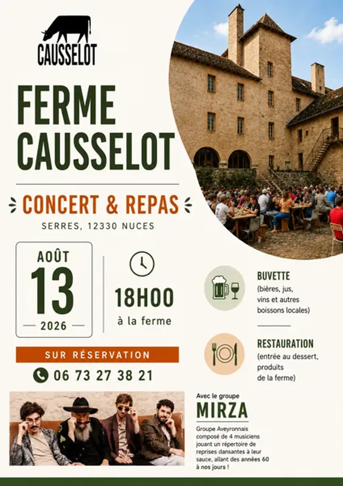 Ferme du Causselot concert et repas