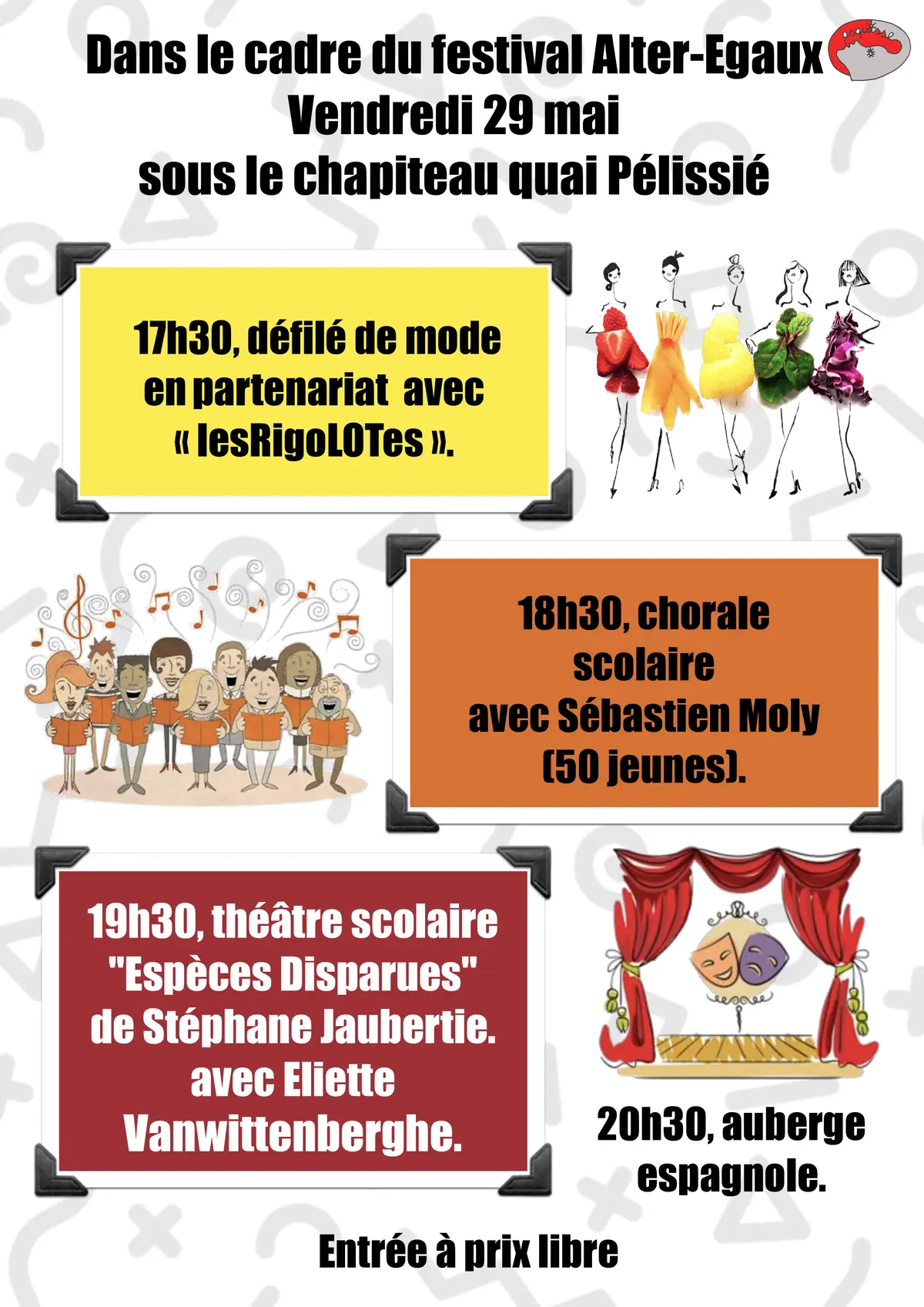 Festival Alter Egaux :  Soirée défilé, chorale et théâtre