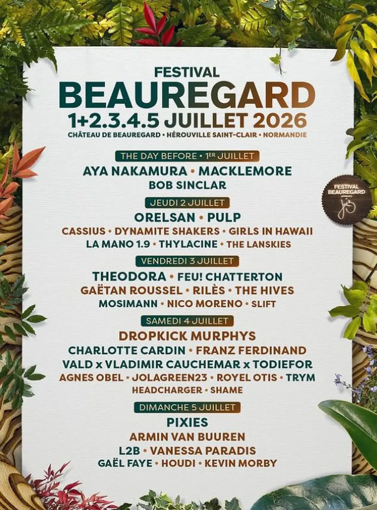 Les nouveaux noms annoncés à Beauregard