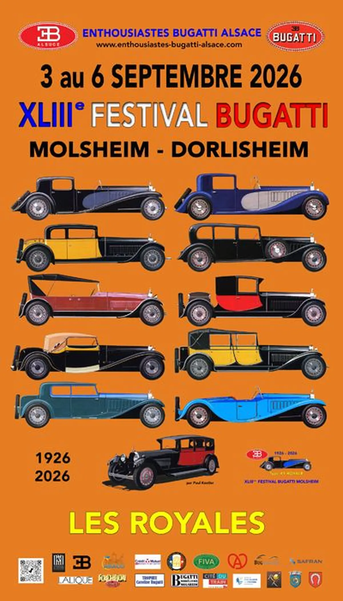 L'affiche 2026 du Festival Bugatti à Molsheim