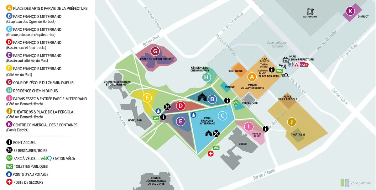 Festival Cergy, Soit ! Plan et lieux