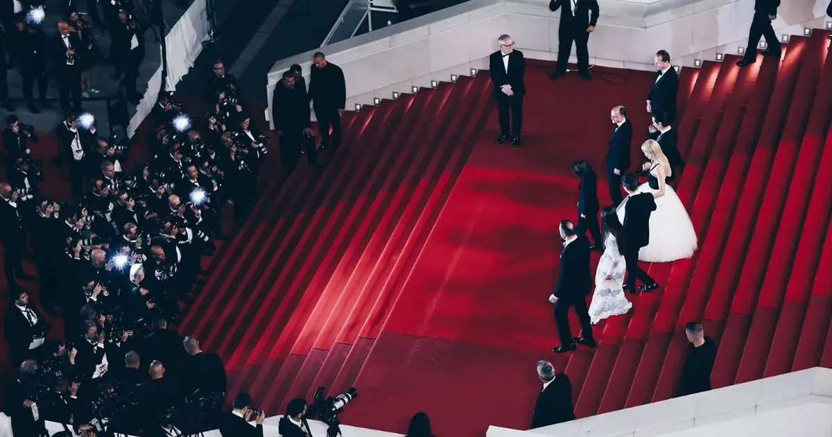 Tapis rouge - Monté de marches à Cannes