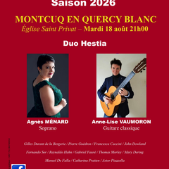 Festival du Quercy Blanc : Duo soprano et guitare classique