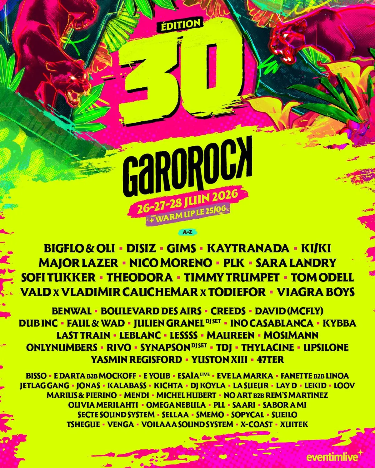 Garorock 2026 : Gims, Major Lazer, Kaytranada… la programmation complète dévoilée