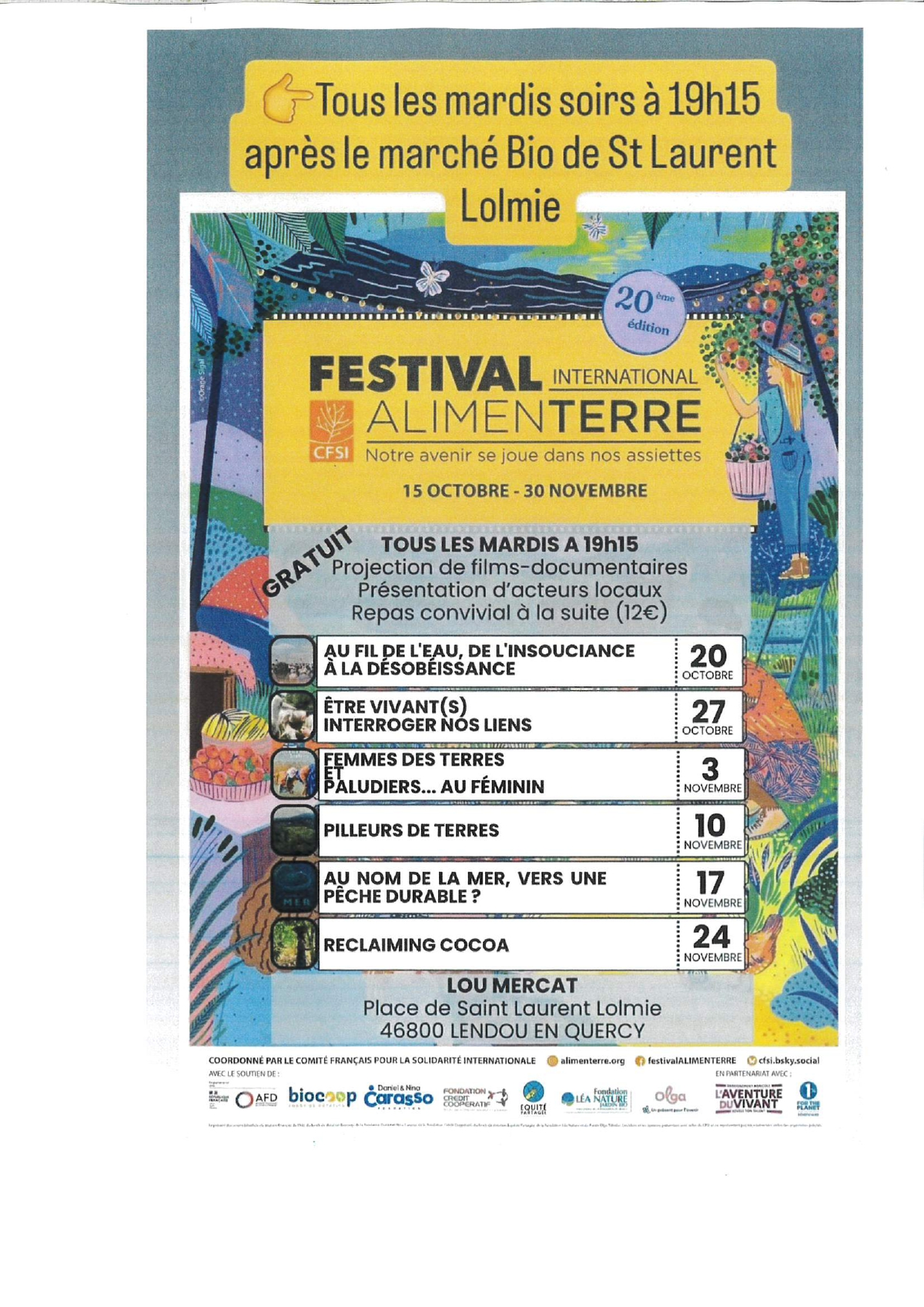Festival international Alimenterre – 20e édition