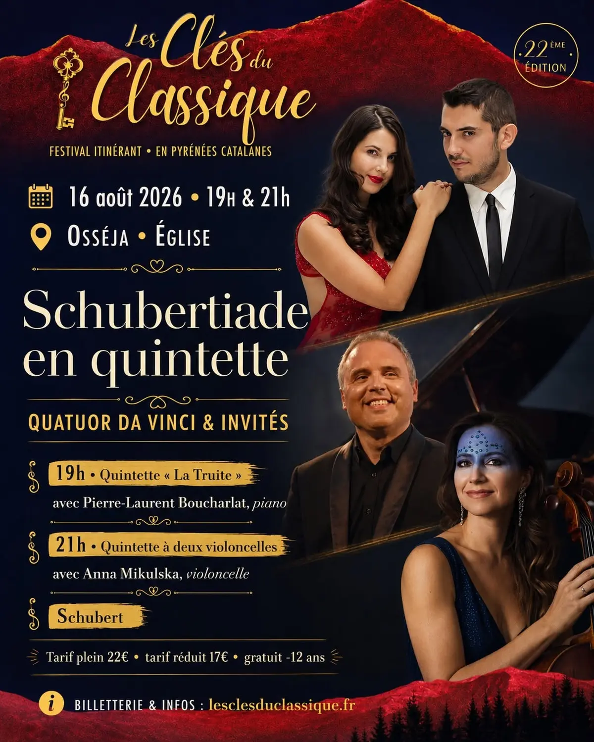 Festival Les Cles Du Classique - Shubertiade En Quintette: Quatuor Da Vinci & Invités