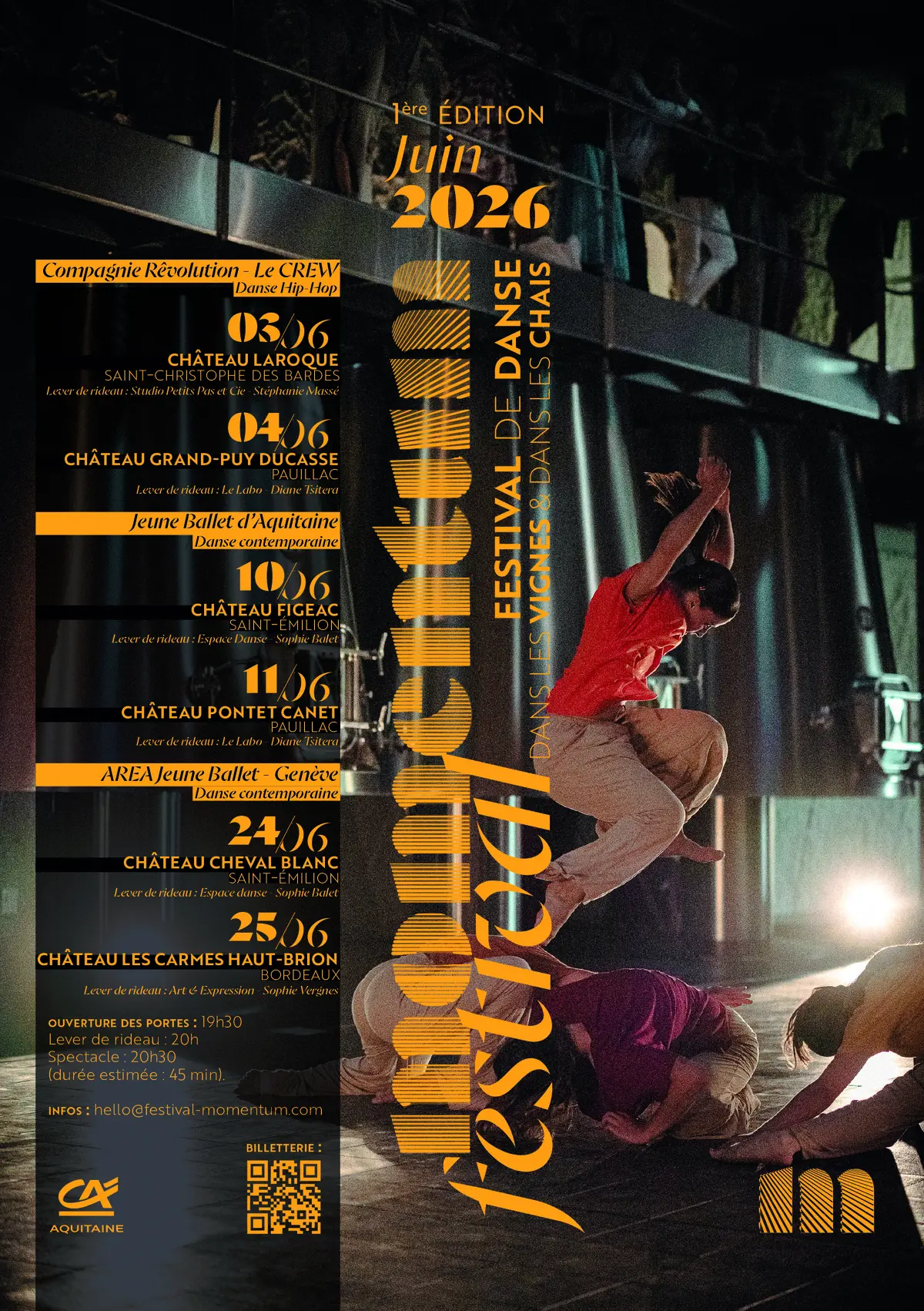 Festival Momentum - JBA (Jeune Ballet d'Aquitaine) - Château Figeac - Saint-Emilion