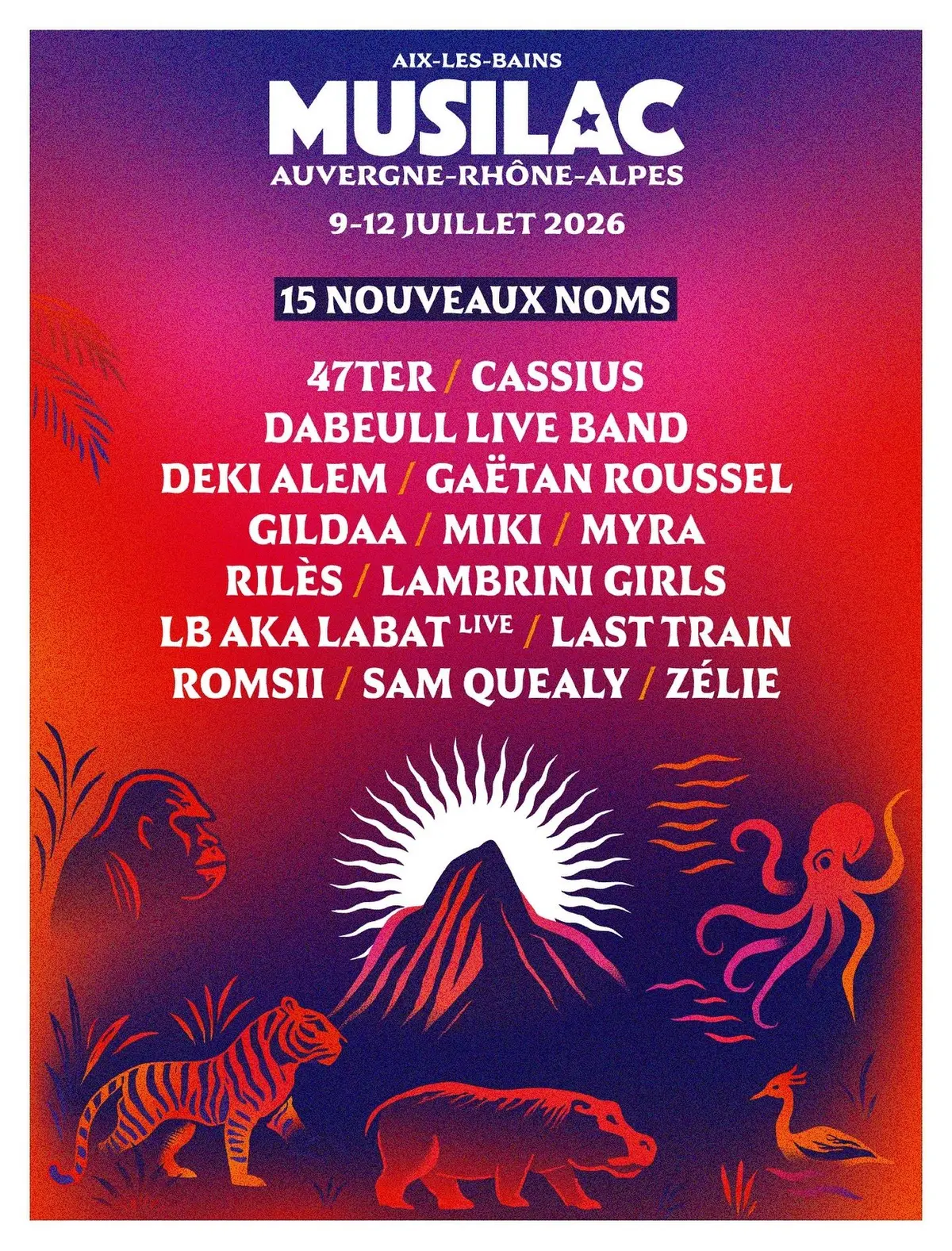 Les 15 nouveaux noms annoncés pour Musilac 2026