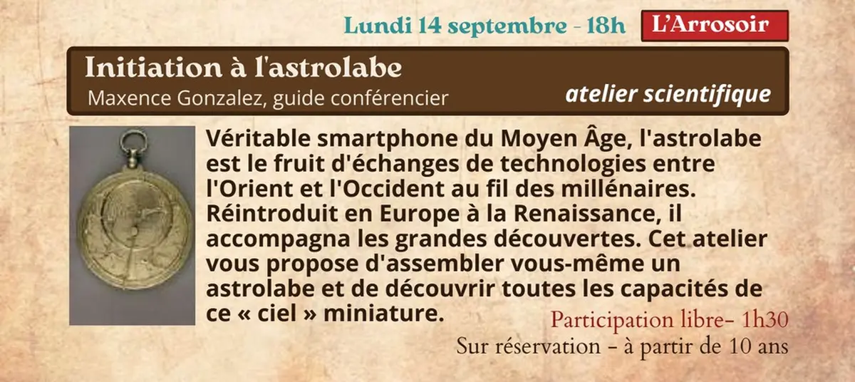 Festival Re-naissance à Figeac : atelier d'initiation à l'astrolabe
