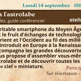 Festival Re-naissance à Figeac : atelier d'initiation à l'astrolabe