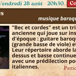 Festival Re-naissance à Figeac : concert, bec et cordes, Trio Baroque
