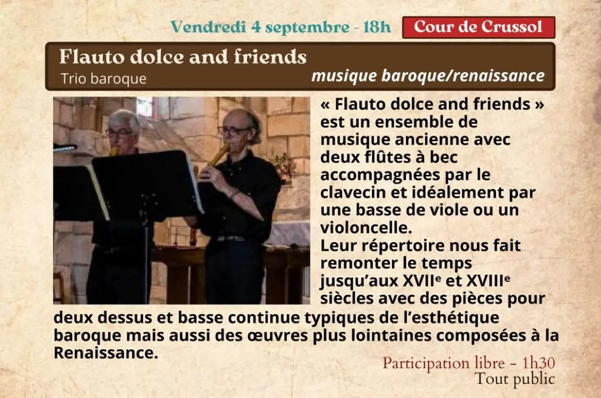 Festival Re-naissance à Figeac : concert Flauto dolce and friends