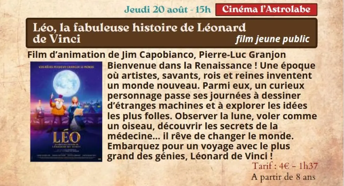 Festival Re-Naissance à l'Arrosir Figeac : la fabuleuse histoire de Léonard de Vinci