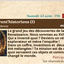 Festival Re-naissance à l'Arrosoir : les apprent’historiens !