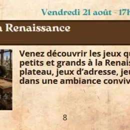 Festival Re-Naissance à l'Arrosoir : les jeux à la Renaissance
