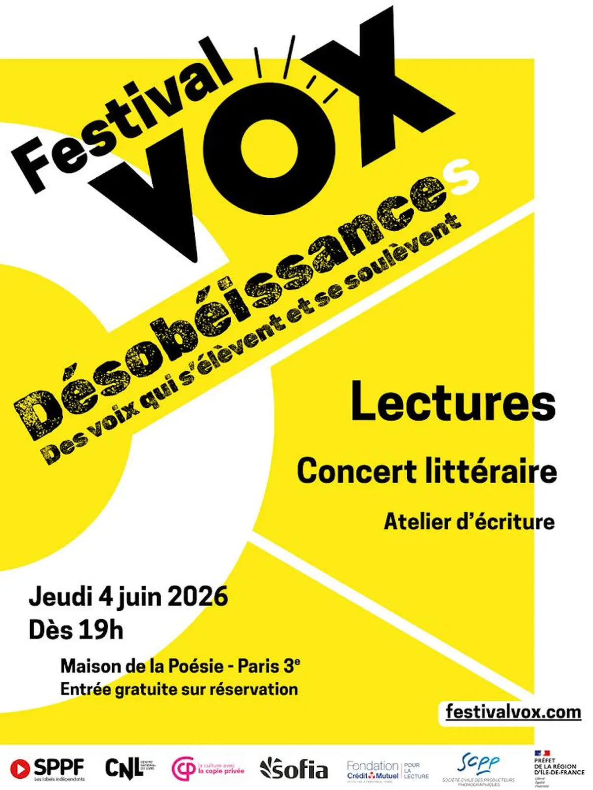 Festival VOX à la Maison de la Poésie : lectures, performances et voix en résistance