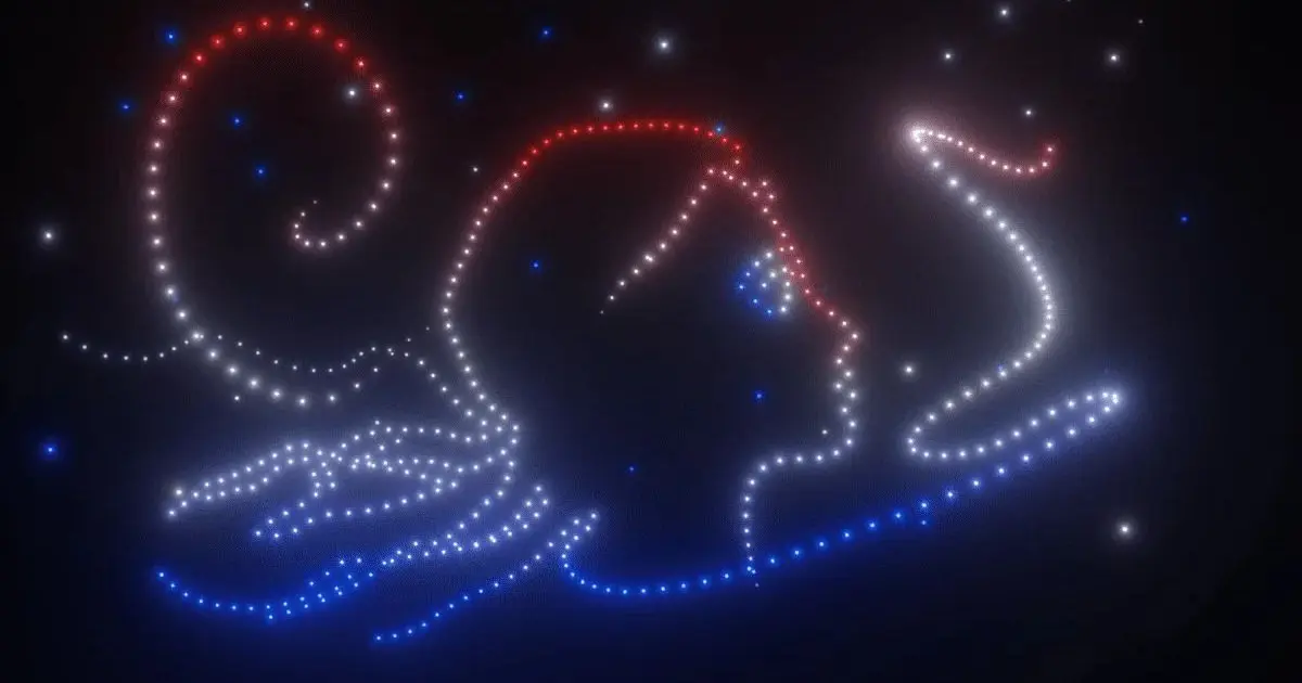 Spectacle de drones à Tours dans le cadre de la fête nationale du 14 juillet
