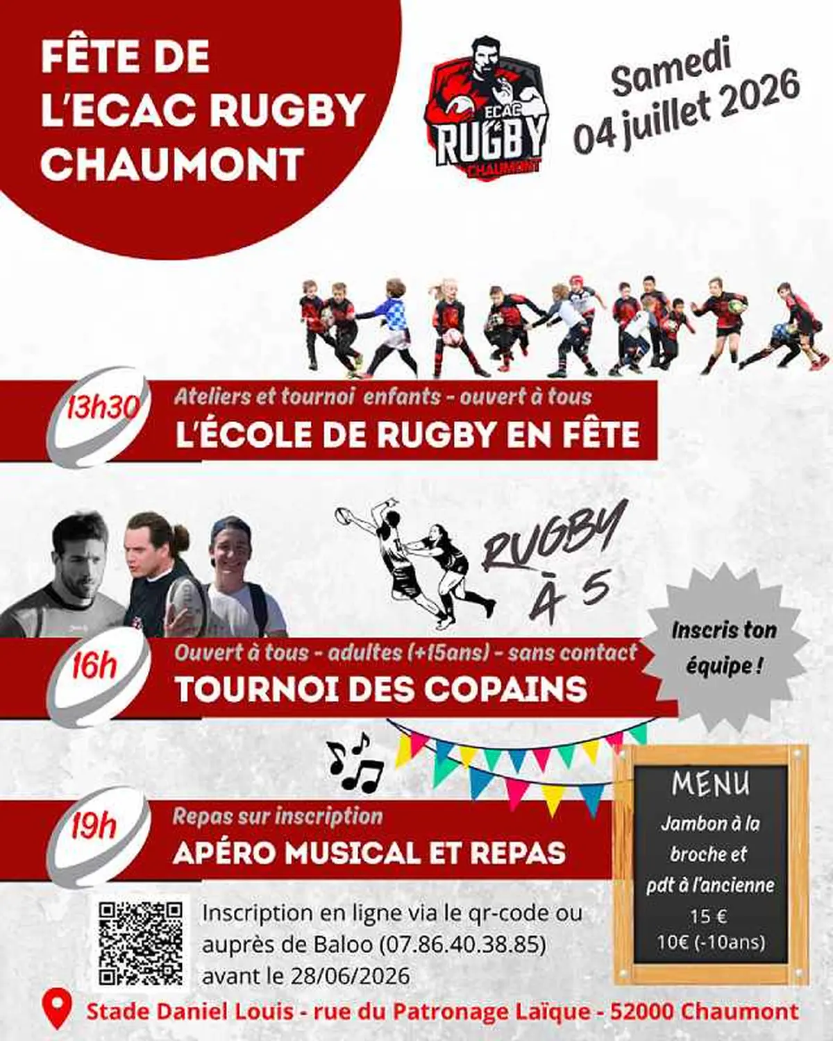 Fête de l'ECAC rugby à Chaumont