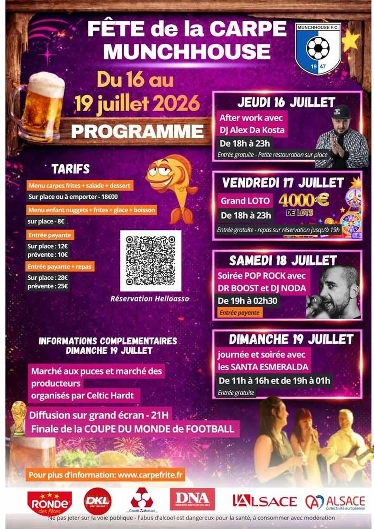 F&ecirc;te de la Carpe Frite &agrave; Munchhouse 2026 : deux week-ends de festivit&eacute;s