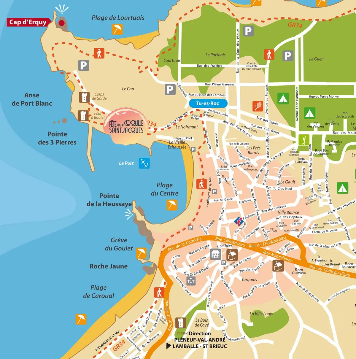 Plan de la fête et des campings et stationnements alentours