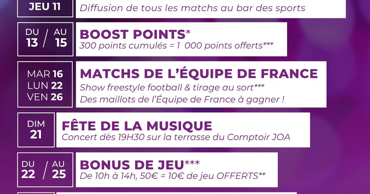 Fête de la musique au Casino JOA