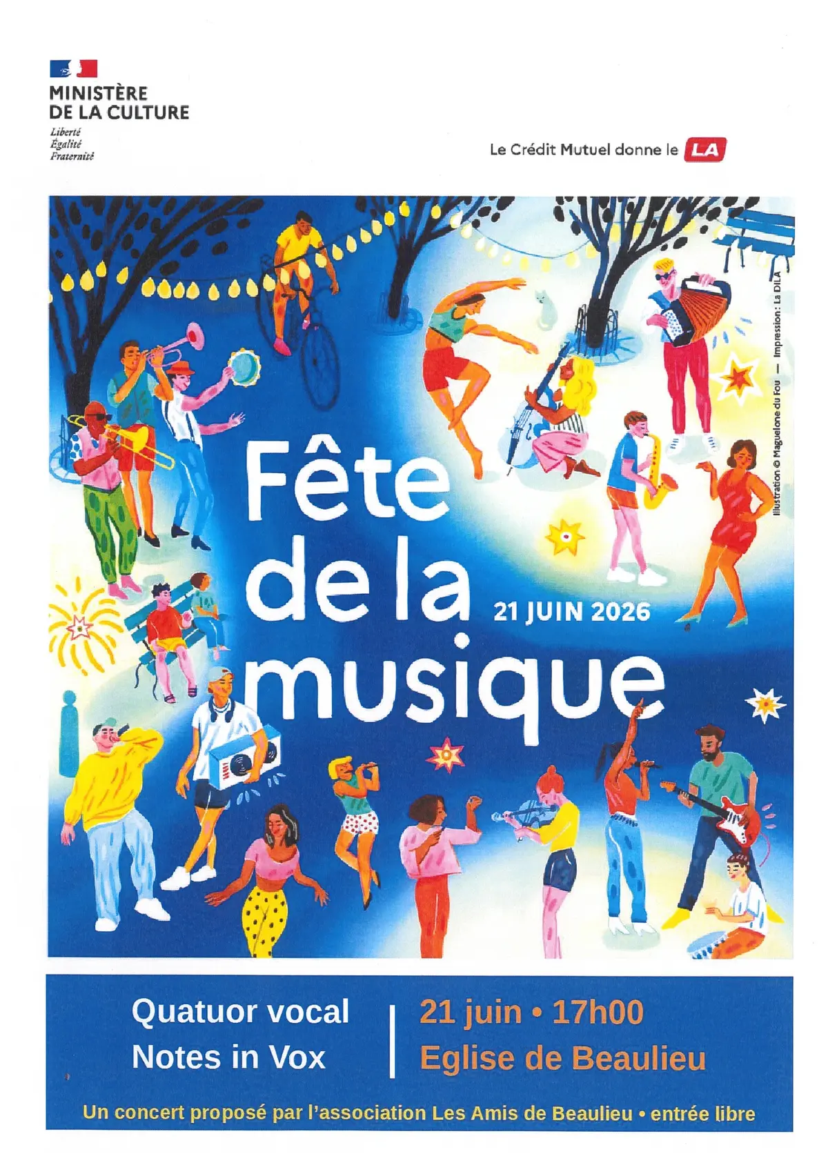 Fête de la musique avec le quator Notes in Vox