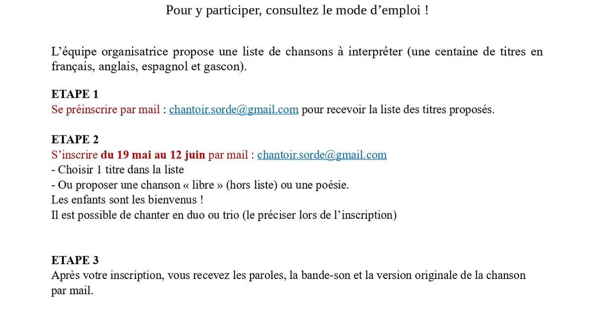Fête de la musique « Le chantoir »