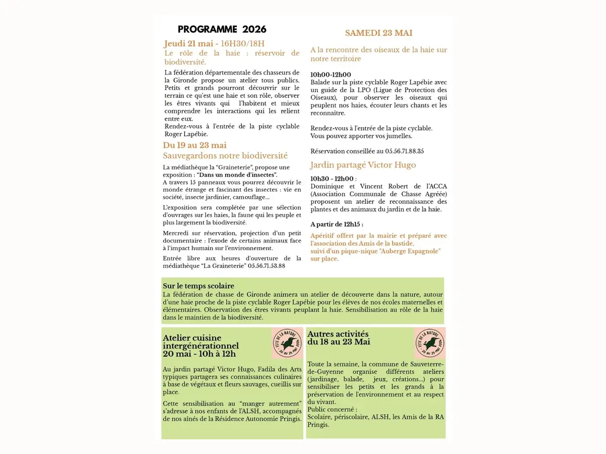 Fête de la nature à Sauveterer-de-Guyenne